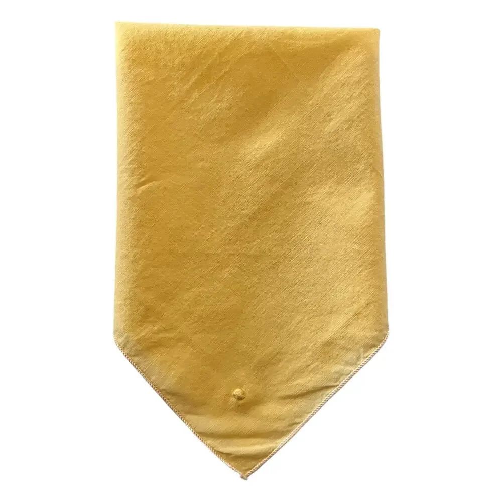 Vintage Set of 4 Cocktail Napkins & Square Table Cover Butter Yellow Cotton